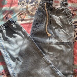 Celebrity Pink Blue Denim Joggers